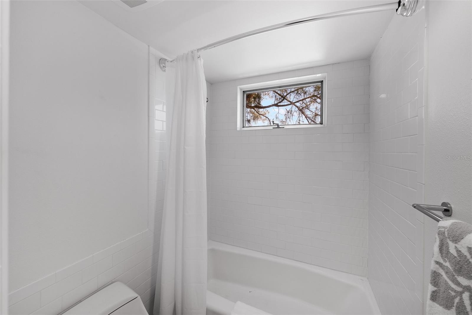 Hall Bath with Water Closet and Tub/Shower