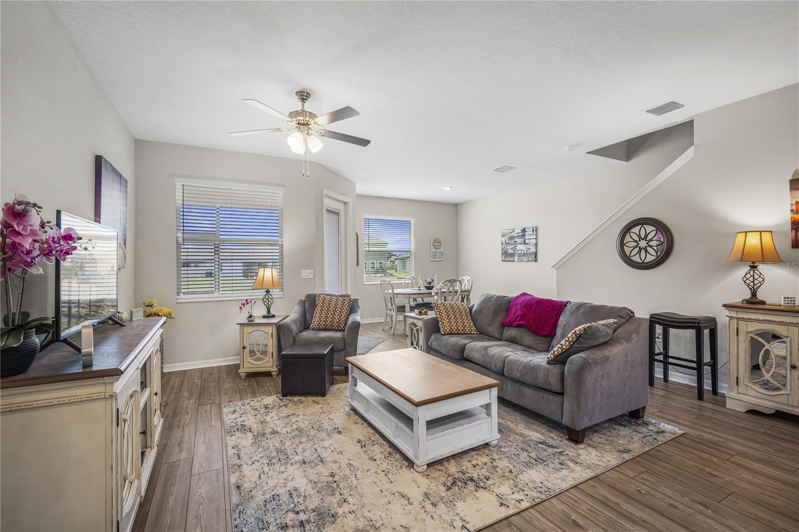Greatroom and dining area blend for easy conversations!