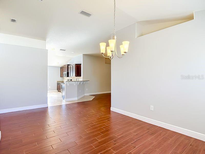 Dining room looking into kitchen