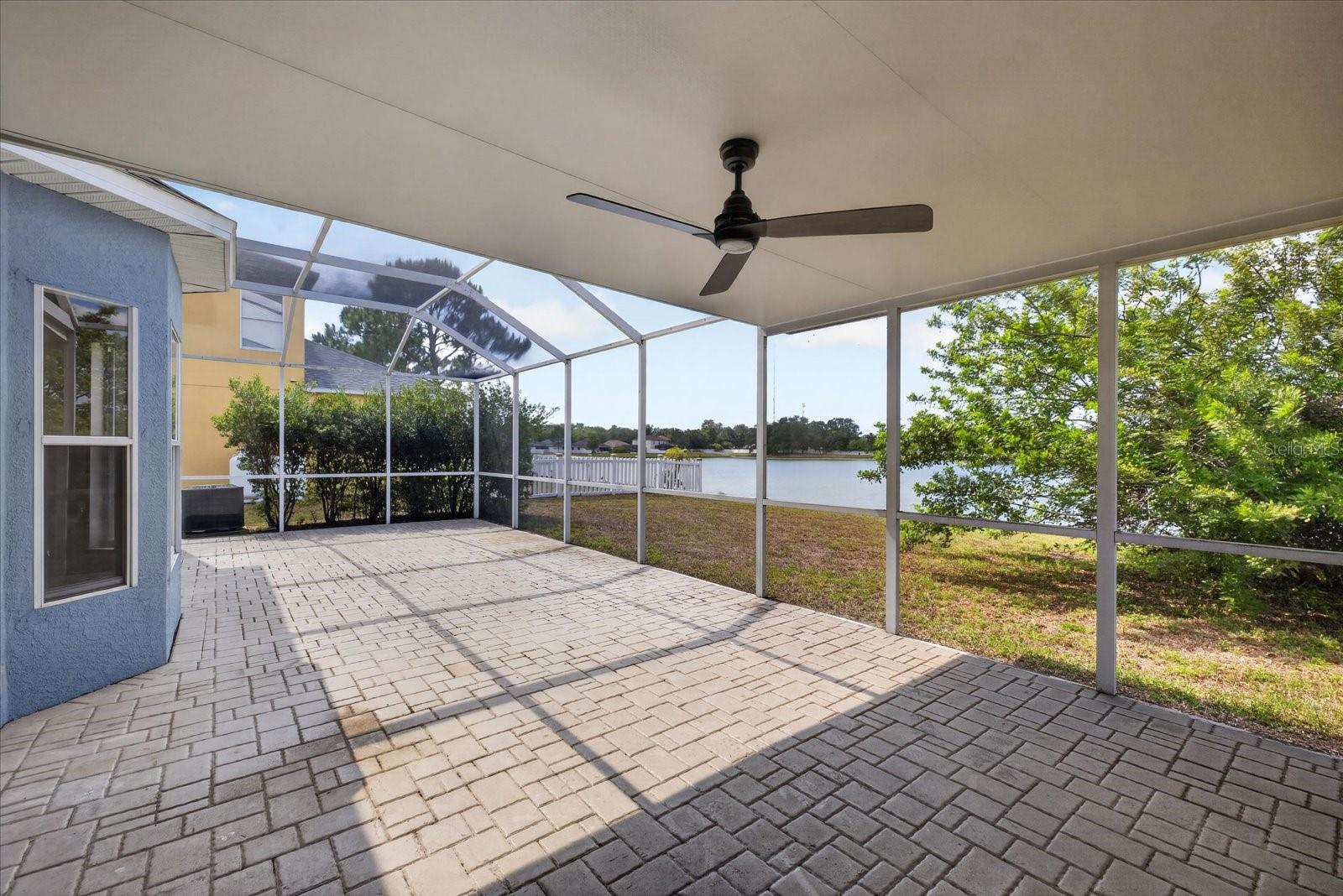 Enclosed Paved Patio overlooking the Water