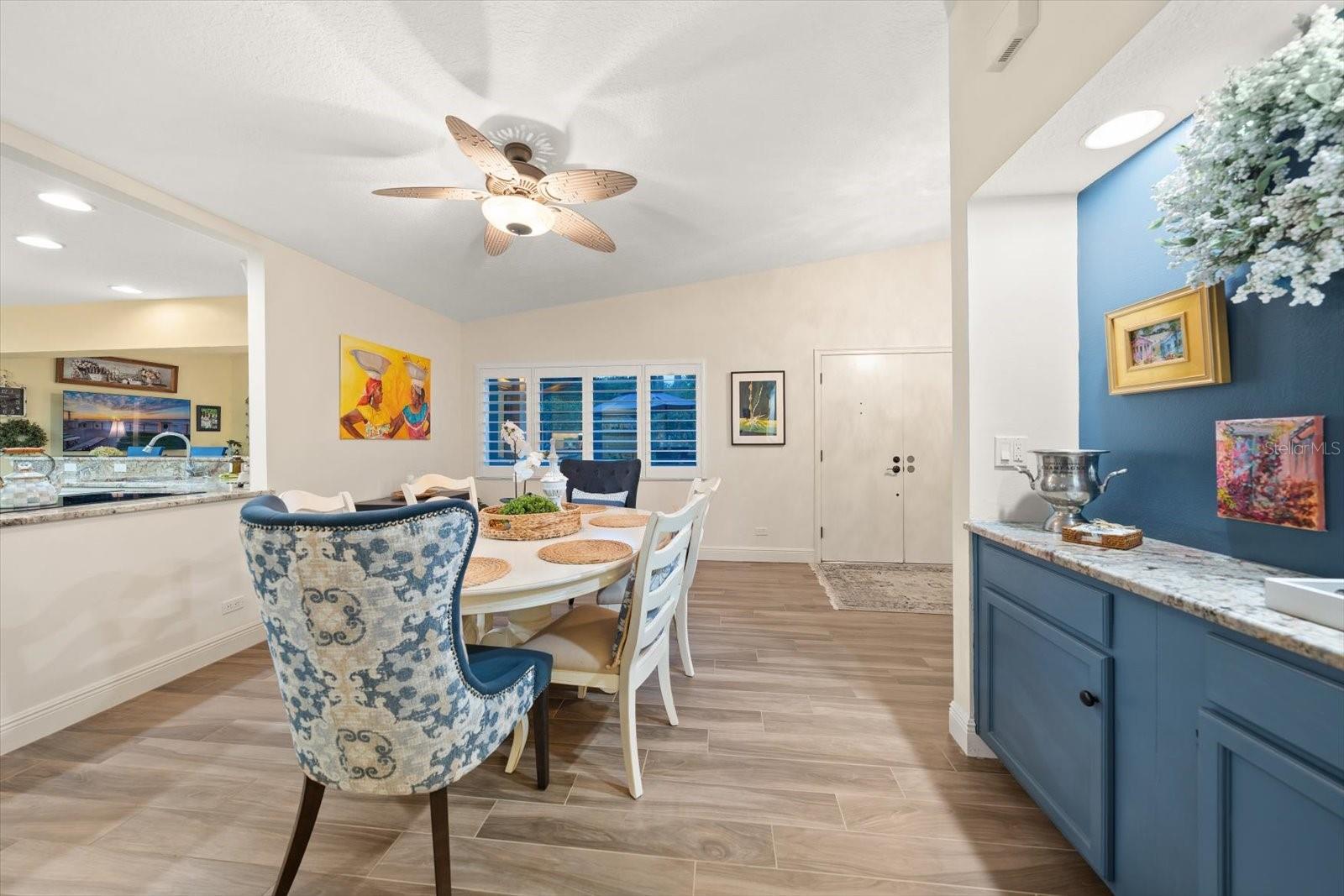 Dining area opens to the kitchen and allows for wonderful flow for entertaining in style!