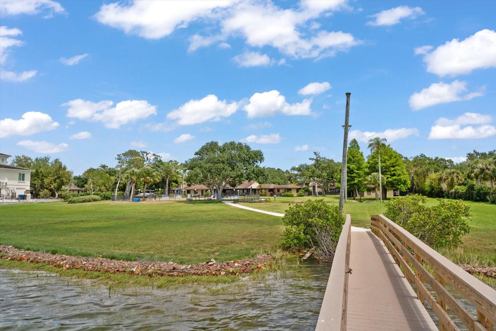 The extensive grounds are a rarity in condo complexes.