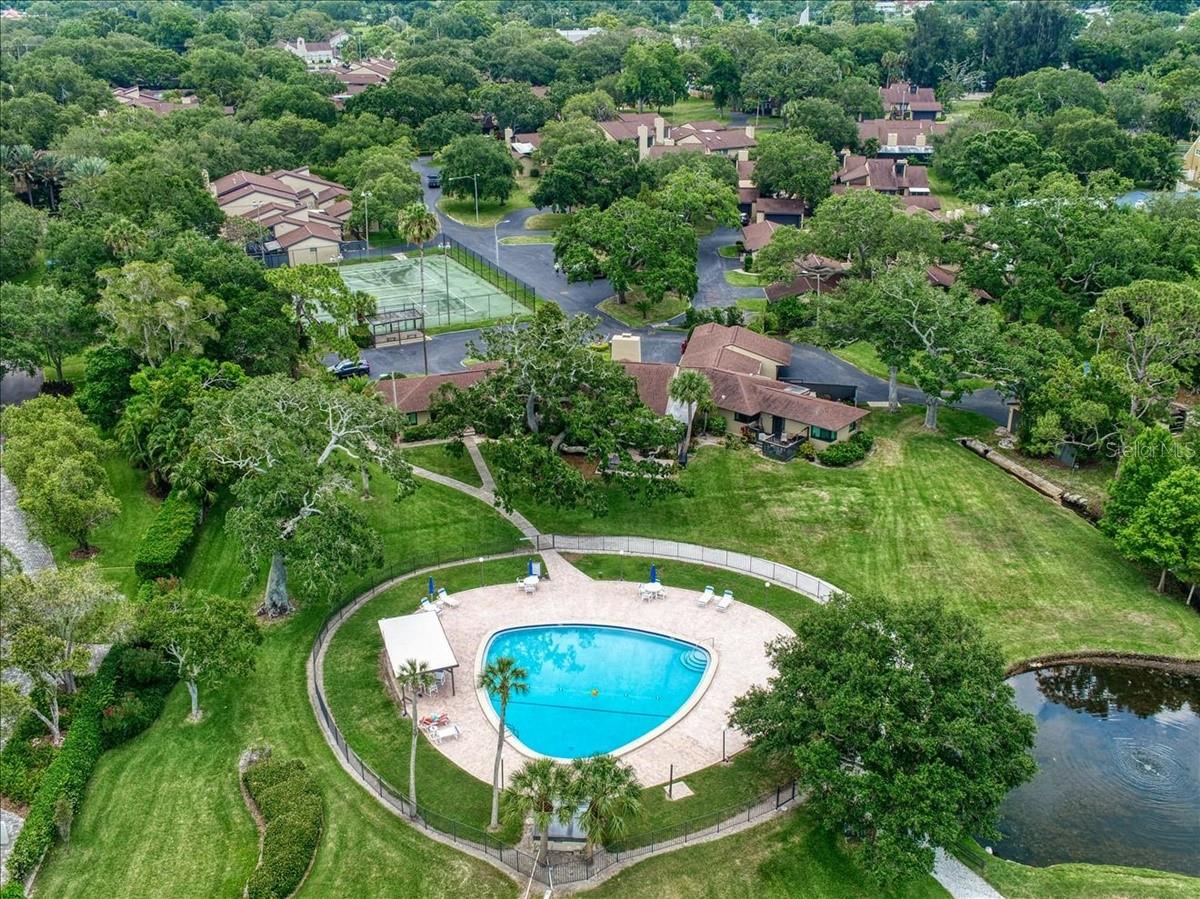 Pool and grounds adjacent to clubhouse