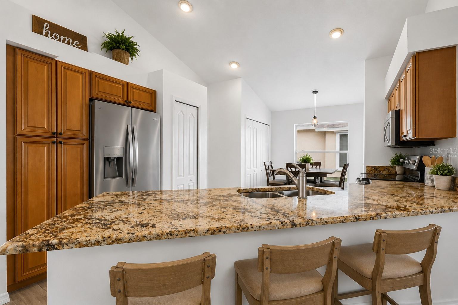 Kitchen/ Island virtually staged