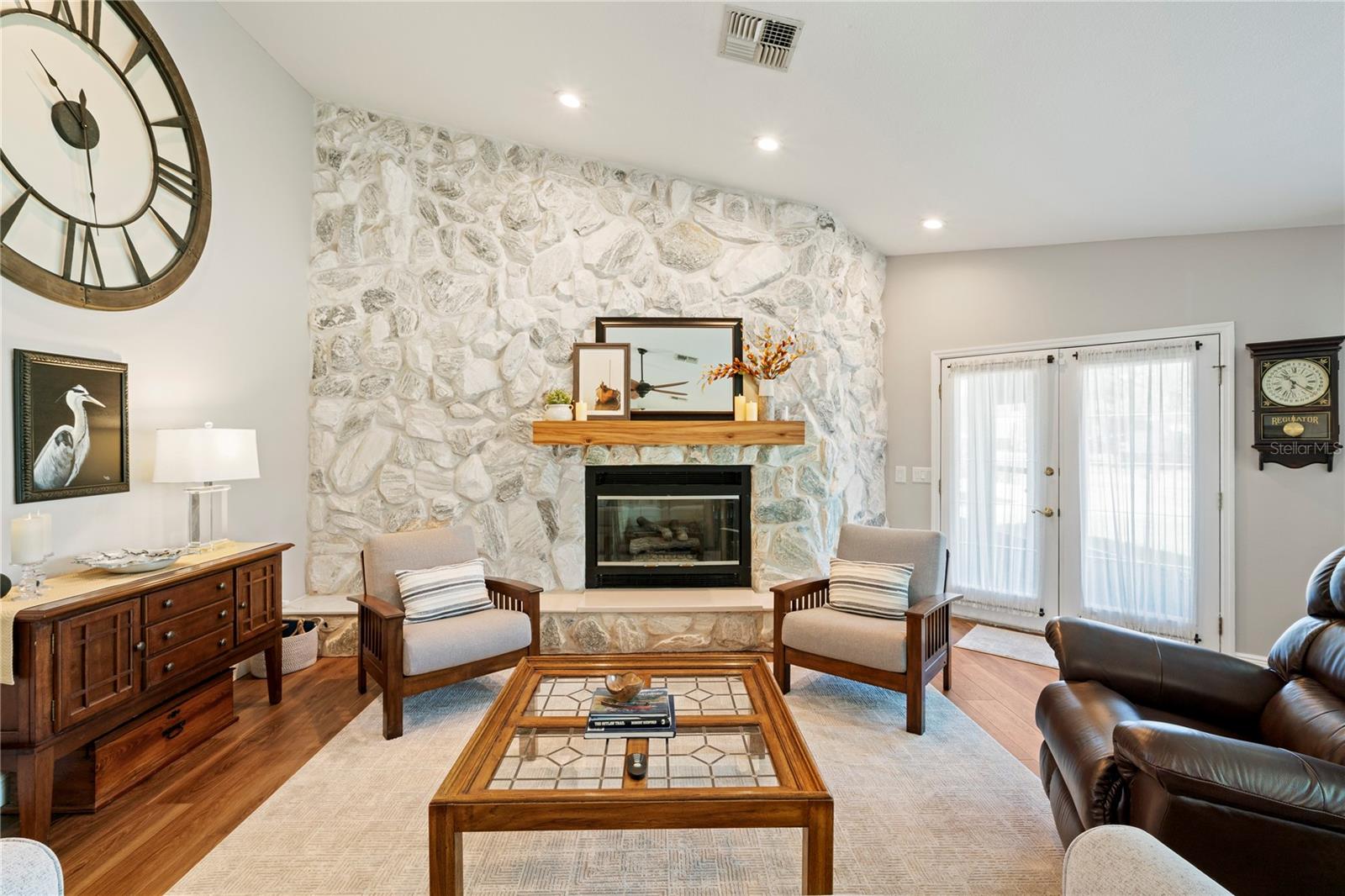 Gorgeous fireplace in living room