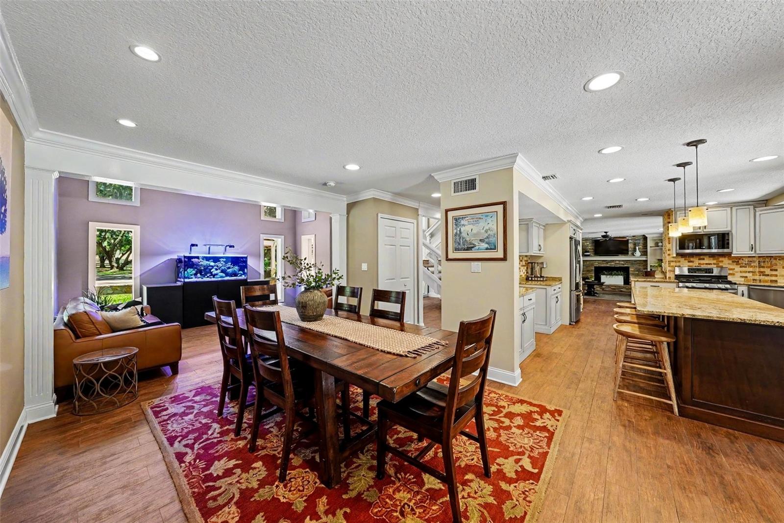 Blends seemlessly to living and kitchen