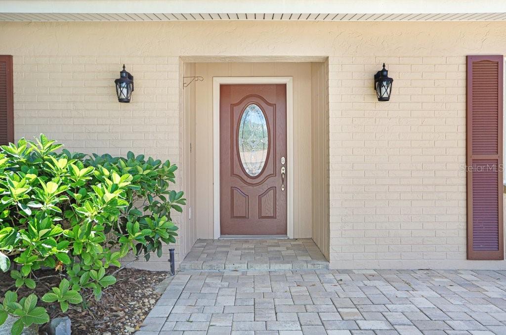 Entry door with beautiful pavers