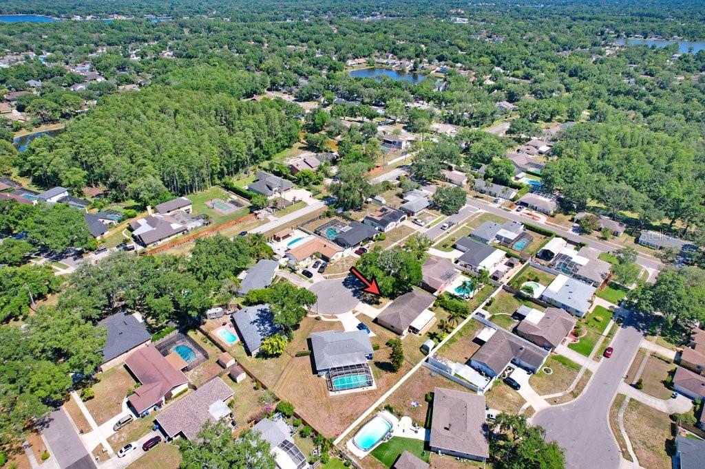 Ariel view of area