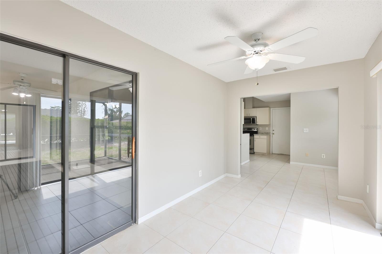 Flex room looking toward Dining area and Kitchen