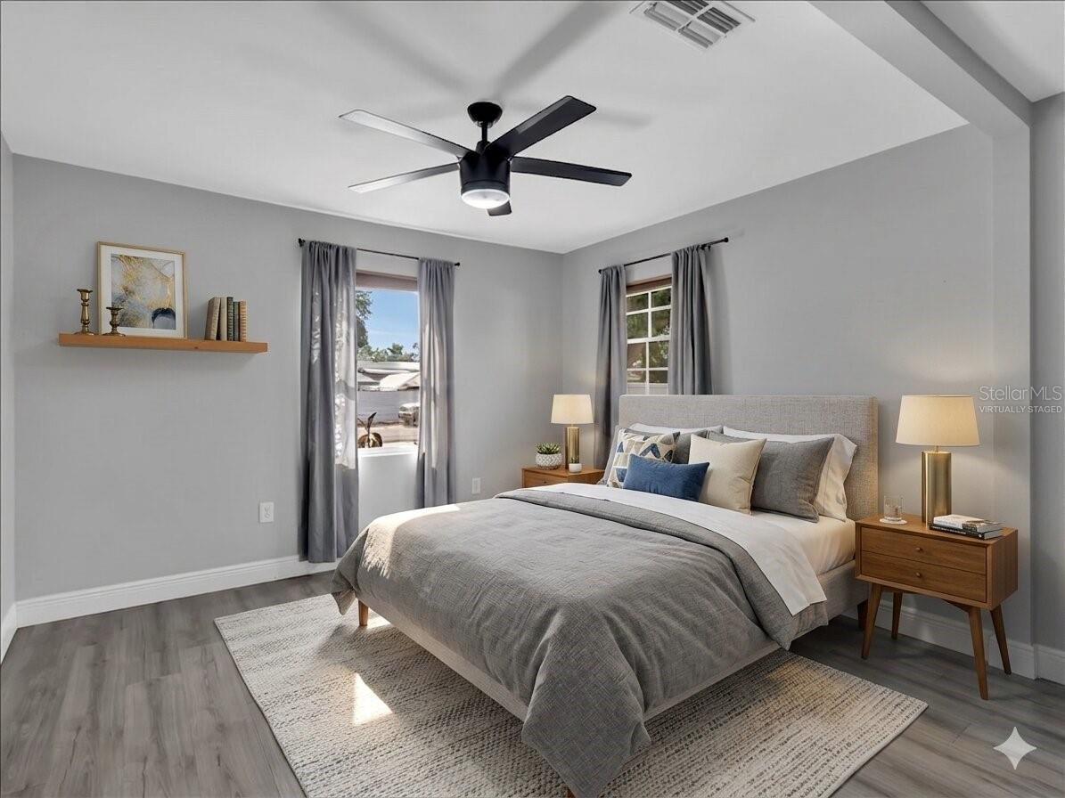 Virtually Staged Master Bedroom