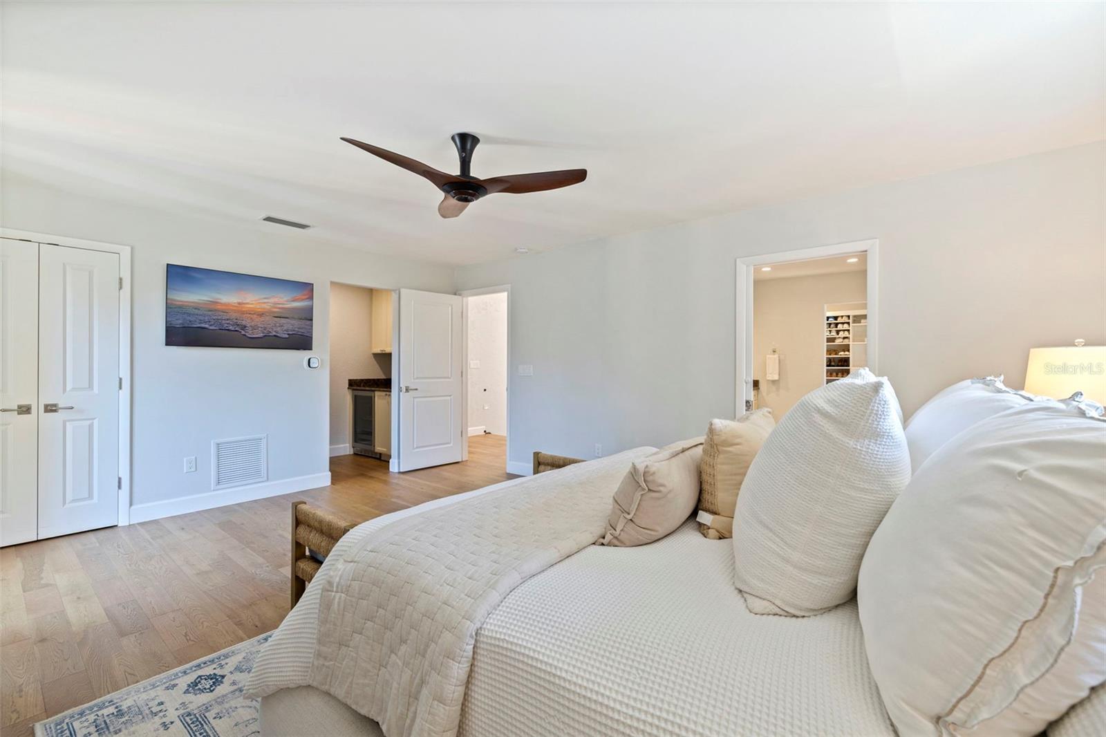 Owner's bedroom with a kitchenette for morning coffee or an evening glass of wine.