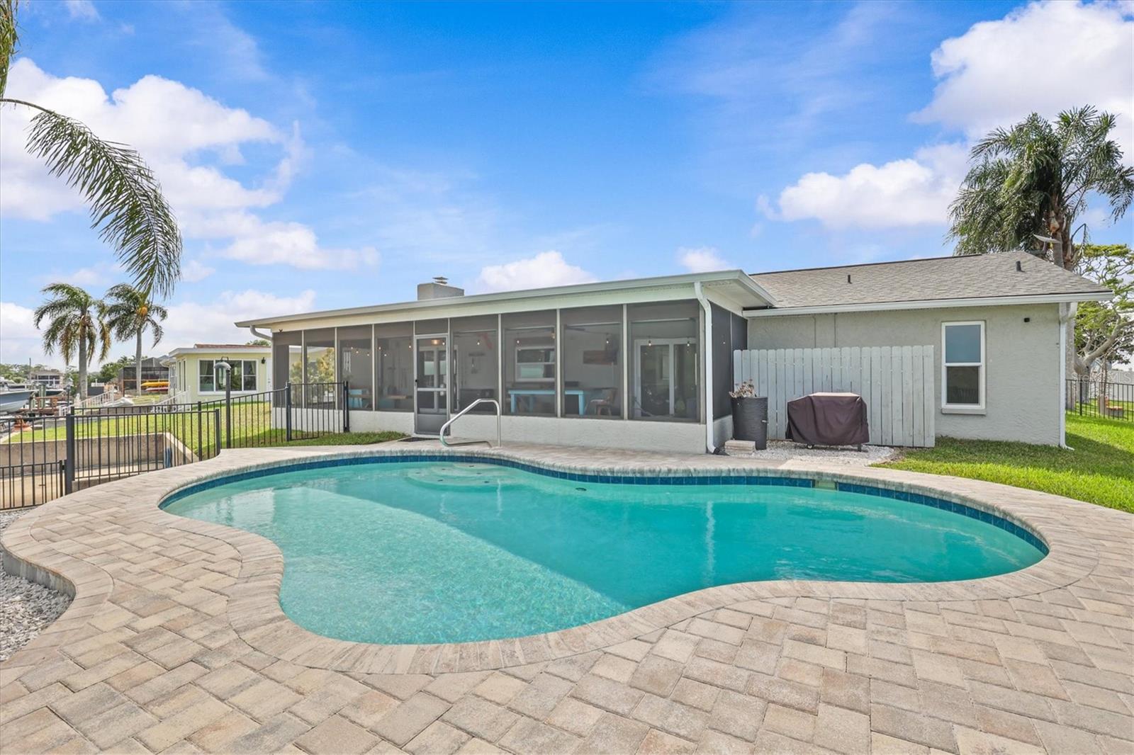 Free Form Saltwater Pool with Variable Hayward Pool Pump