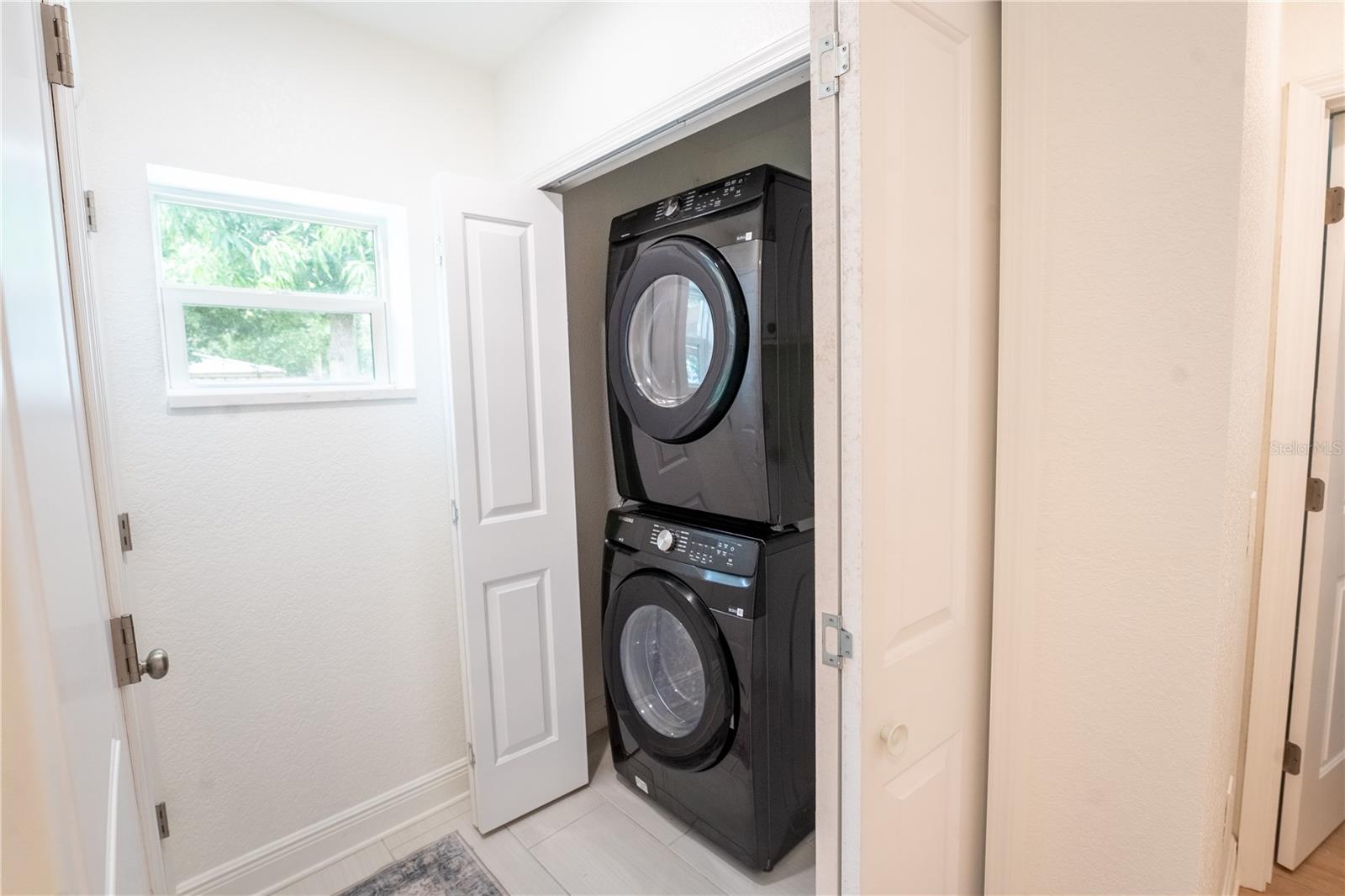 Interior laundry with new washer & dryer