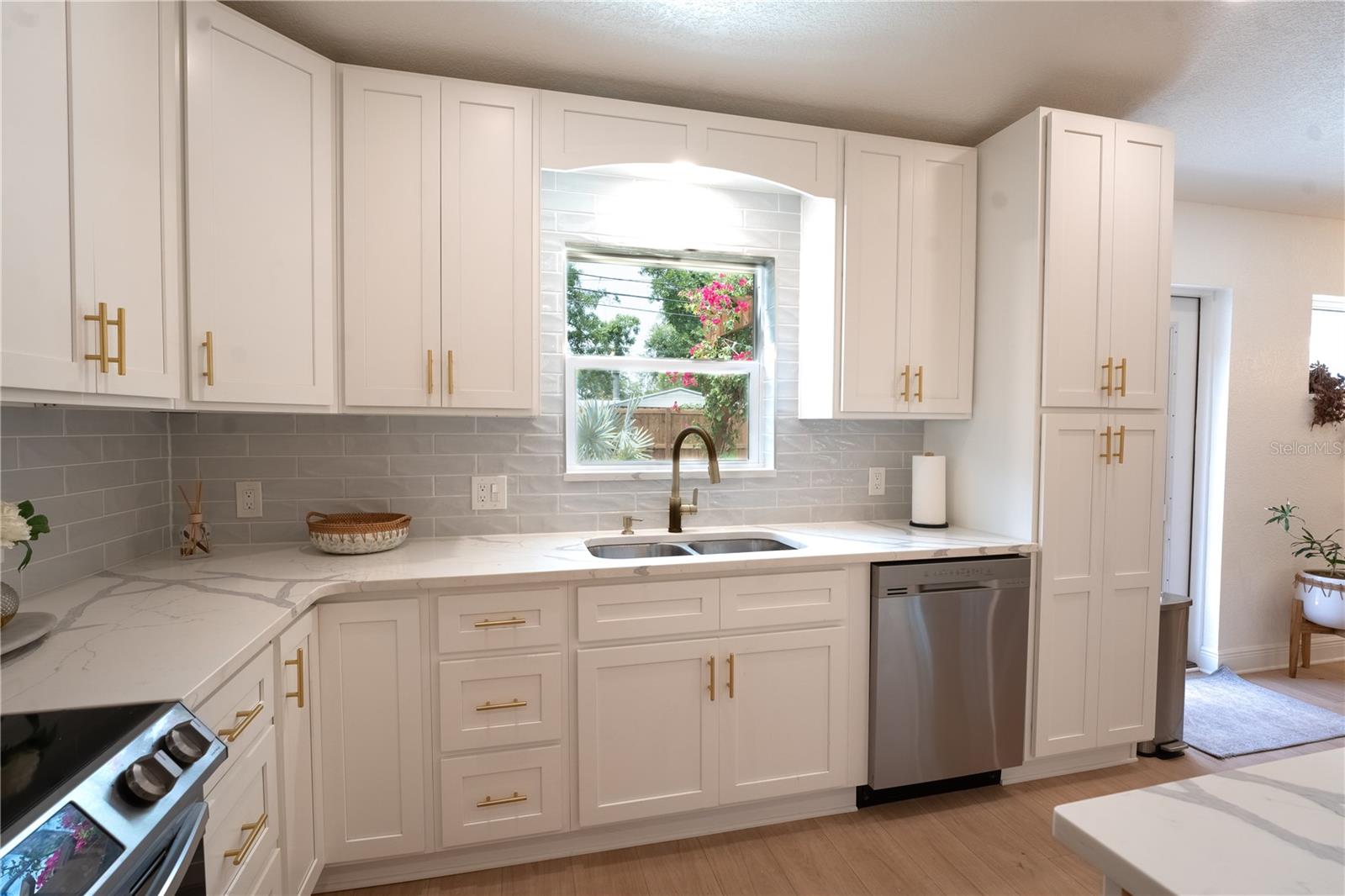 Large kitchen with plenty of natural light
