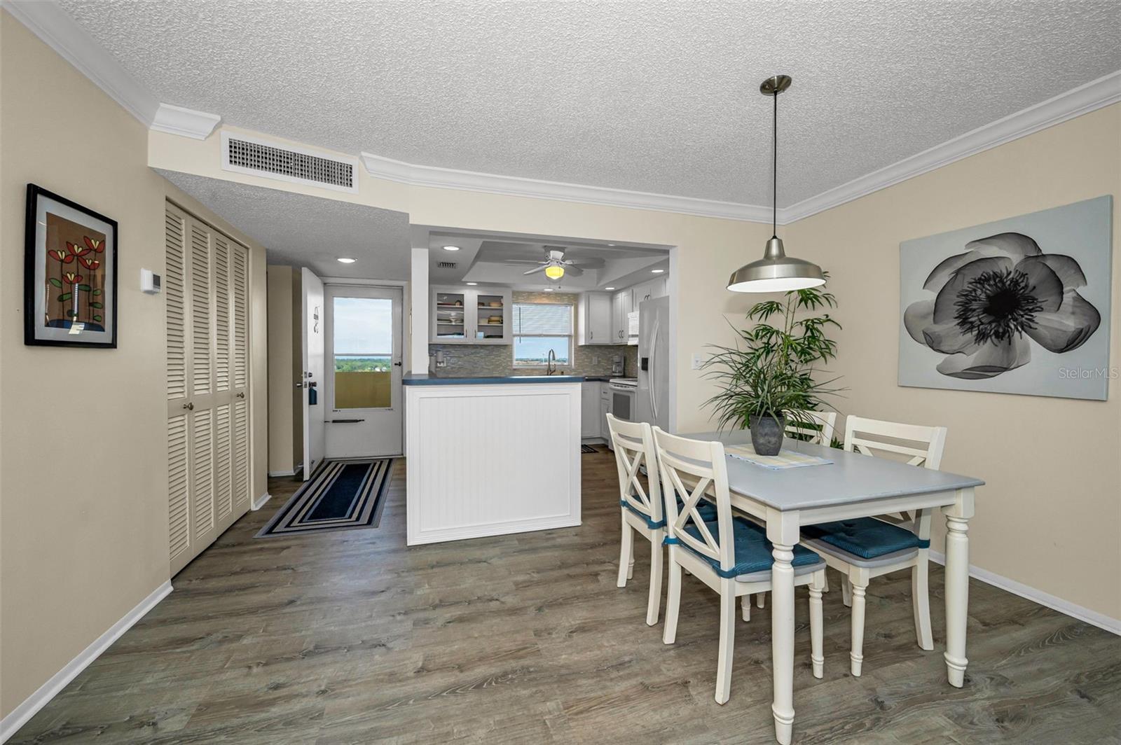 Open kitchen and dining area