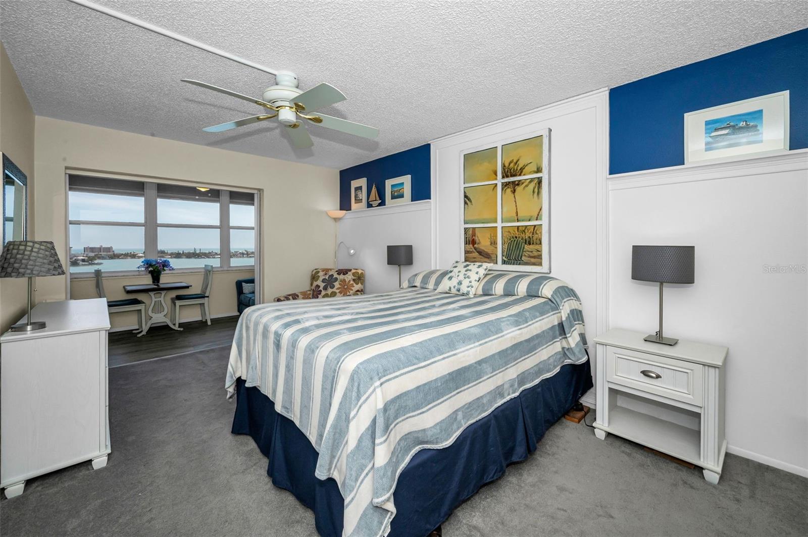 Bedroom with views of the water