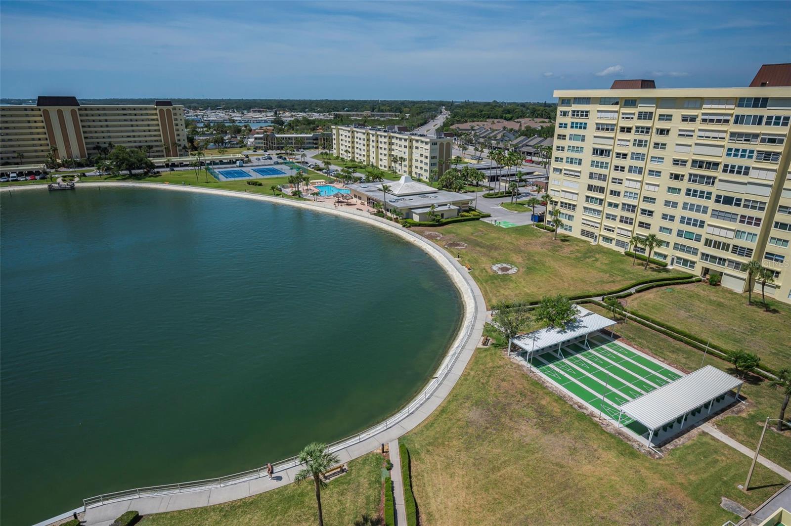 View from the front door of the lagoon and community