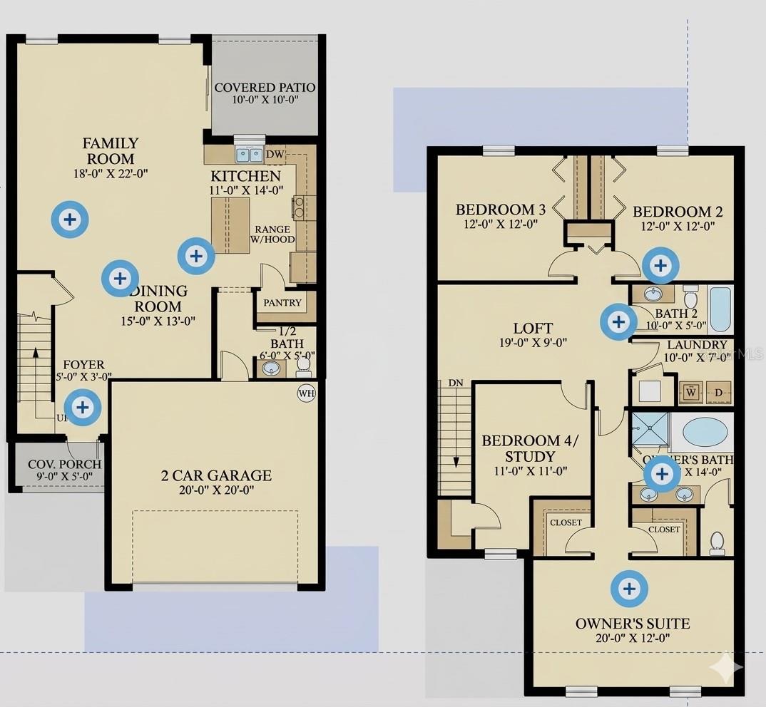 Floor plan from the builder all room measurement need to be verified by the Buyer