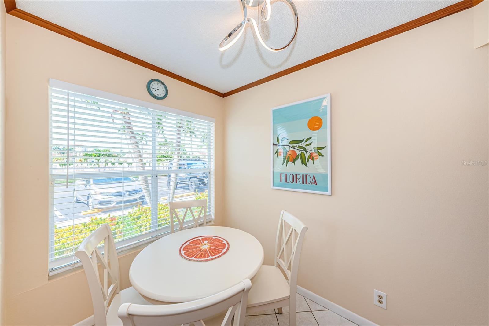 Breakfast table in kitchen