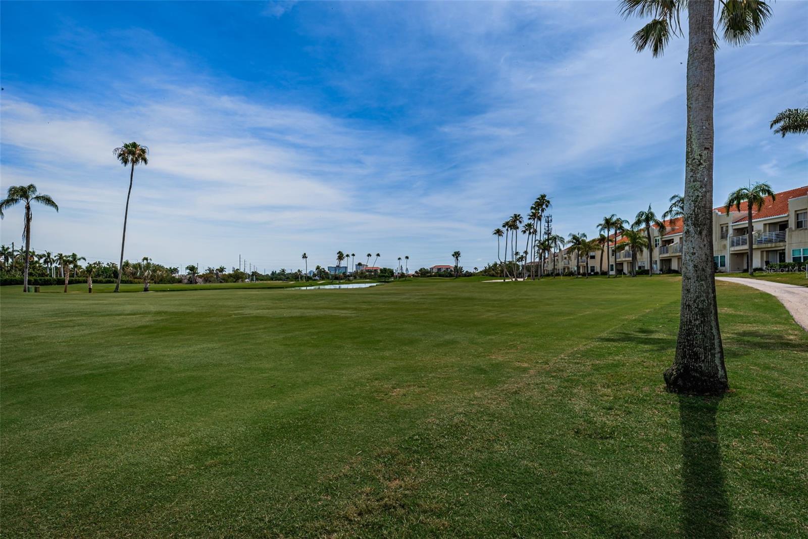 View of the golf course from the living room