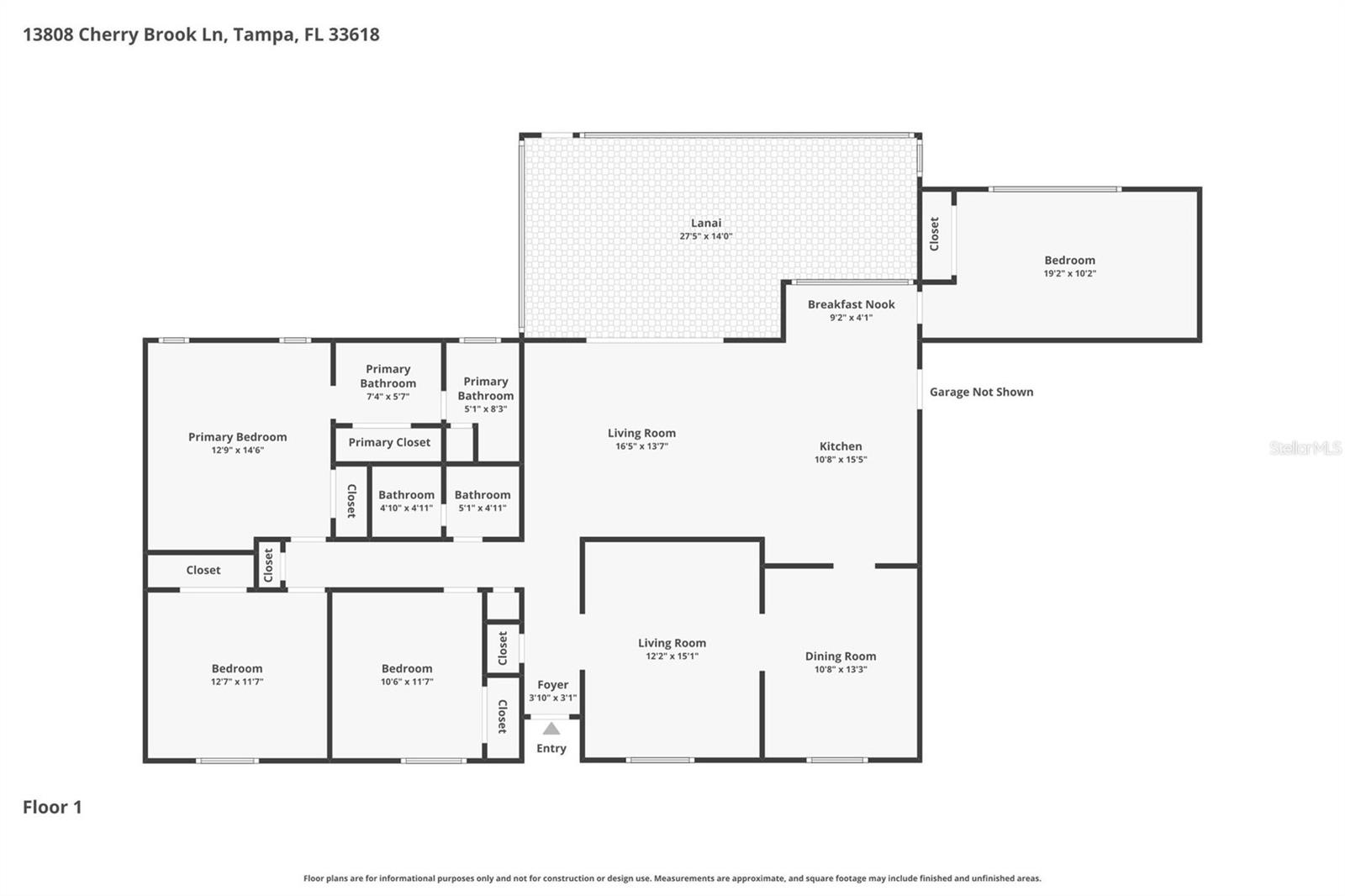 Floor plan with room dimensions