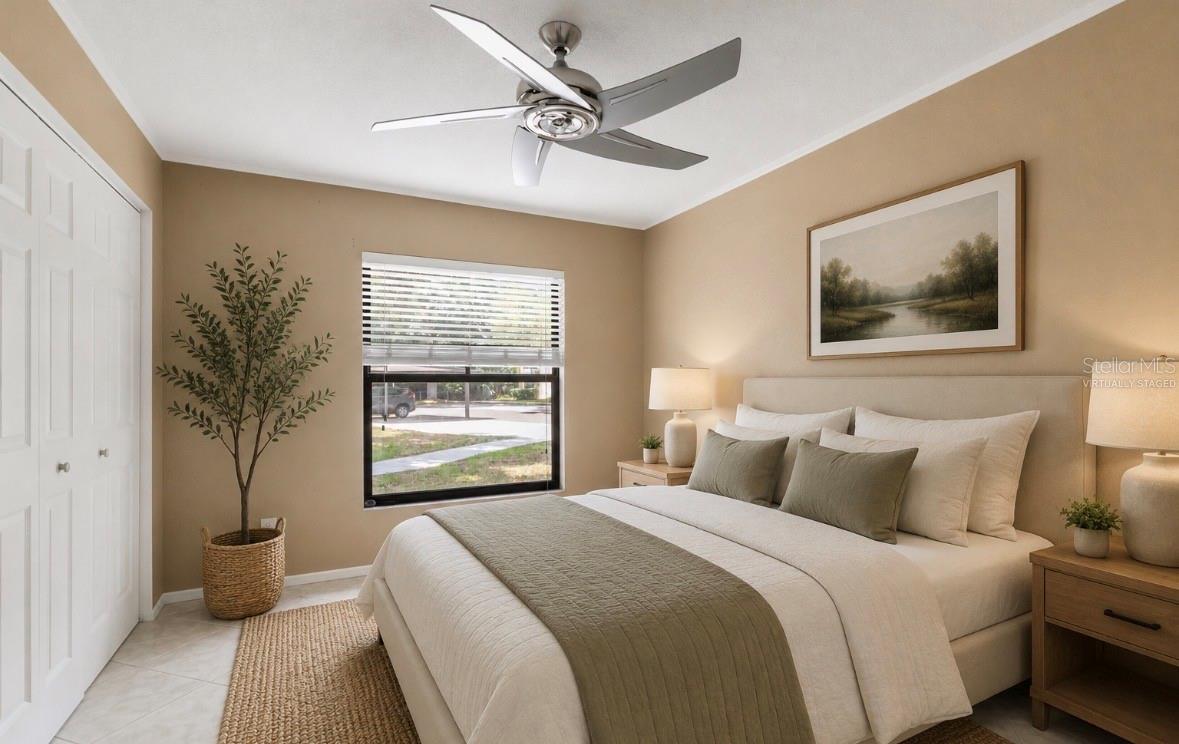 Virtually staged second bedroom