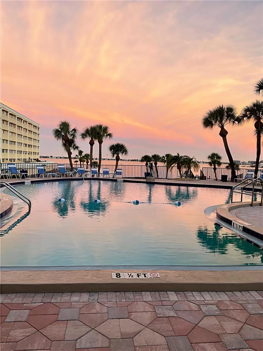 Sunrise at pool
