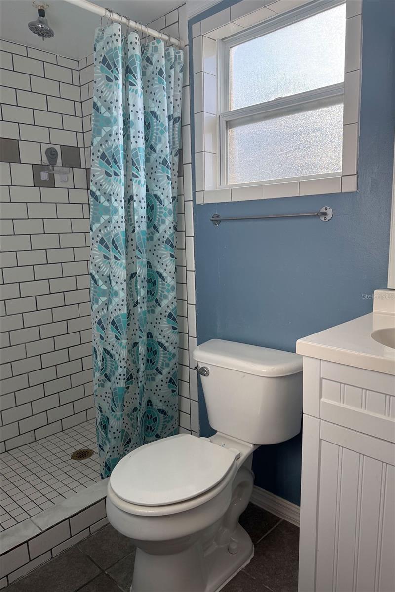 Bathroom 1 with walk-in shower