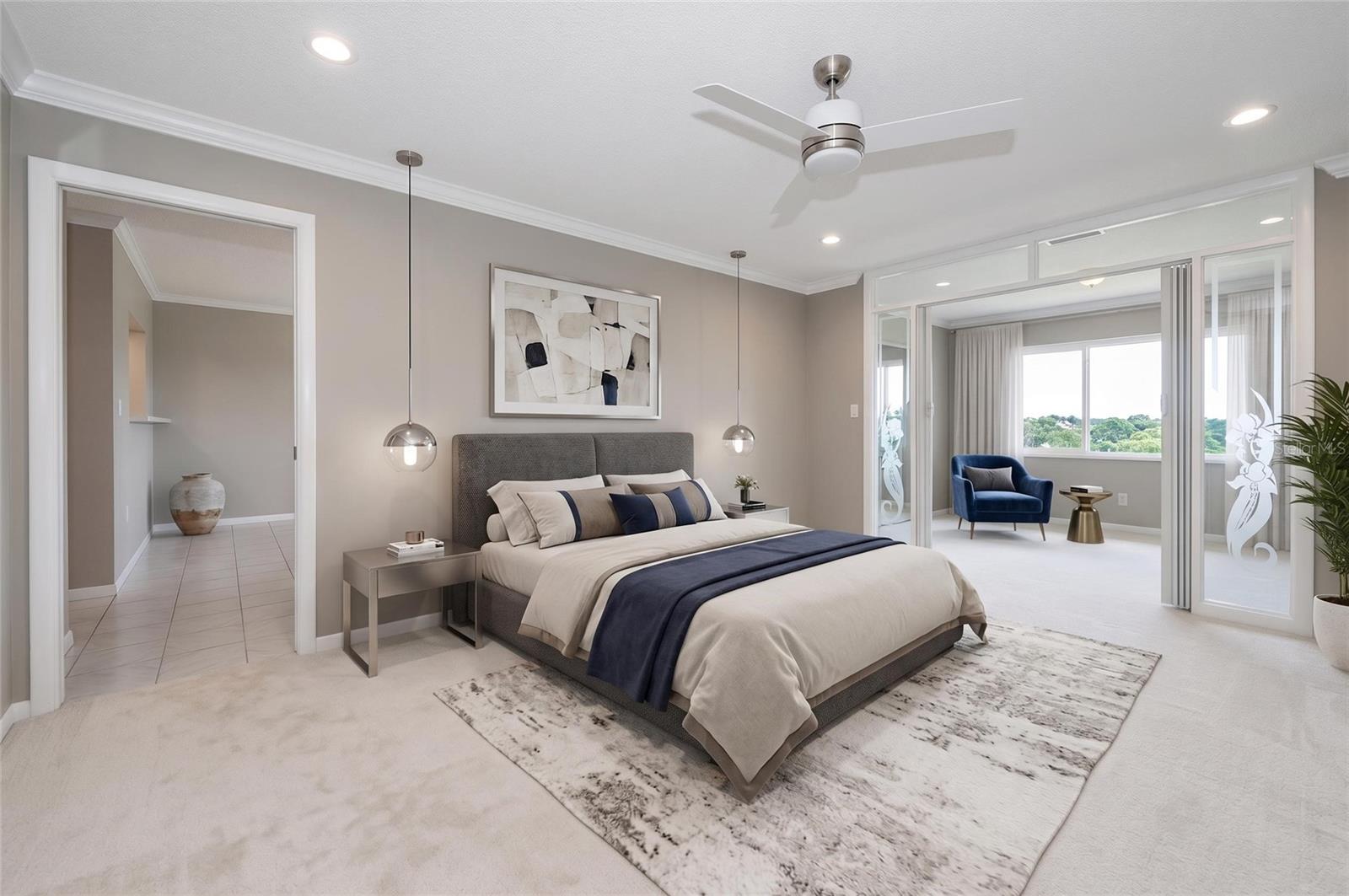 Virtual staged bedroom