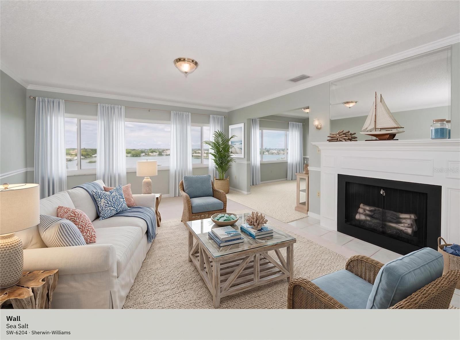 Virtual living room staged