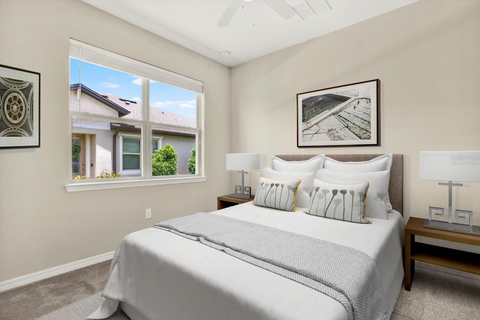 Virtually staged 3rd bedroom