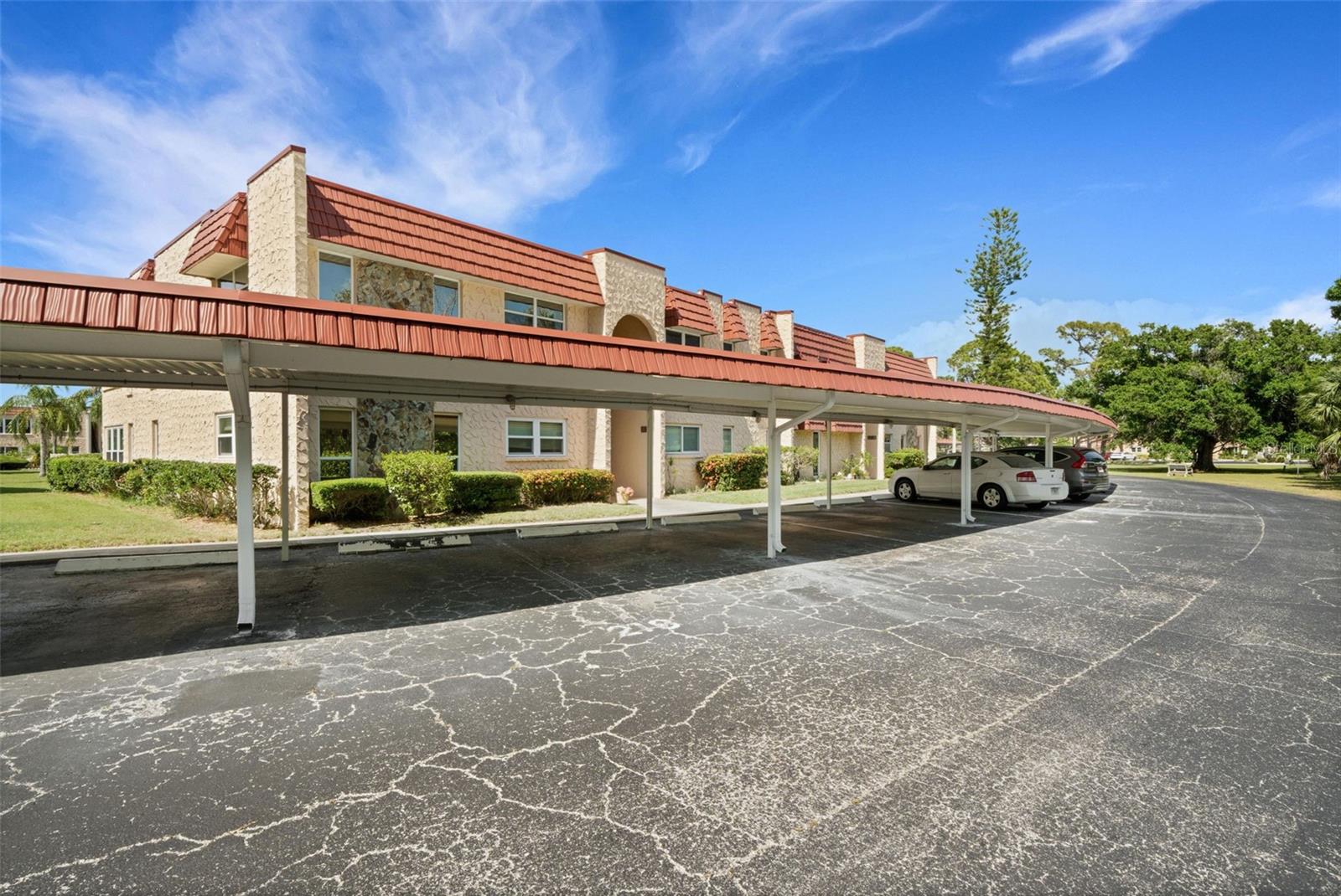 2 Covered Parking Spaces at Your Entryway