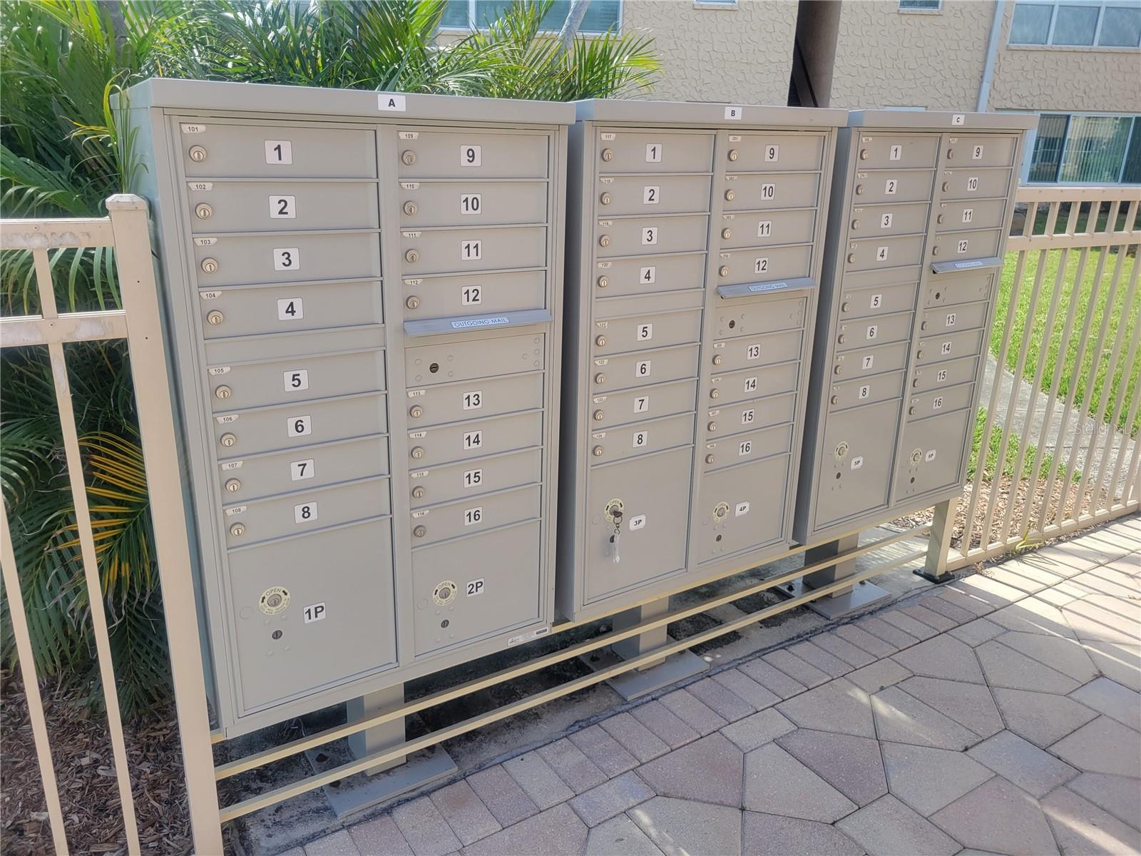 Centrally Located Cluster Mail Boxes at Clubhouse/Pool Deck