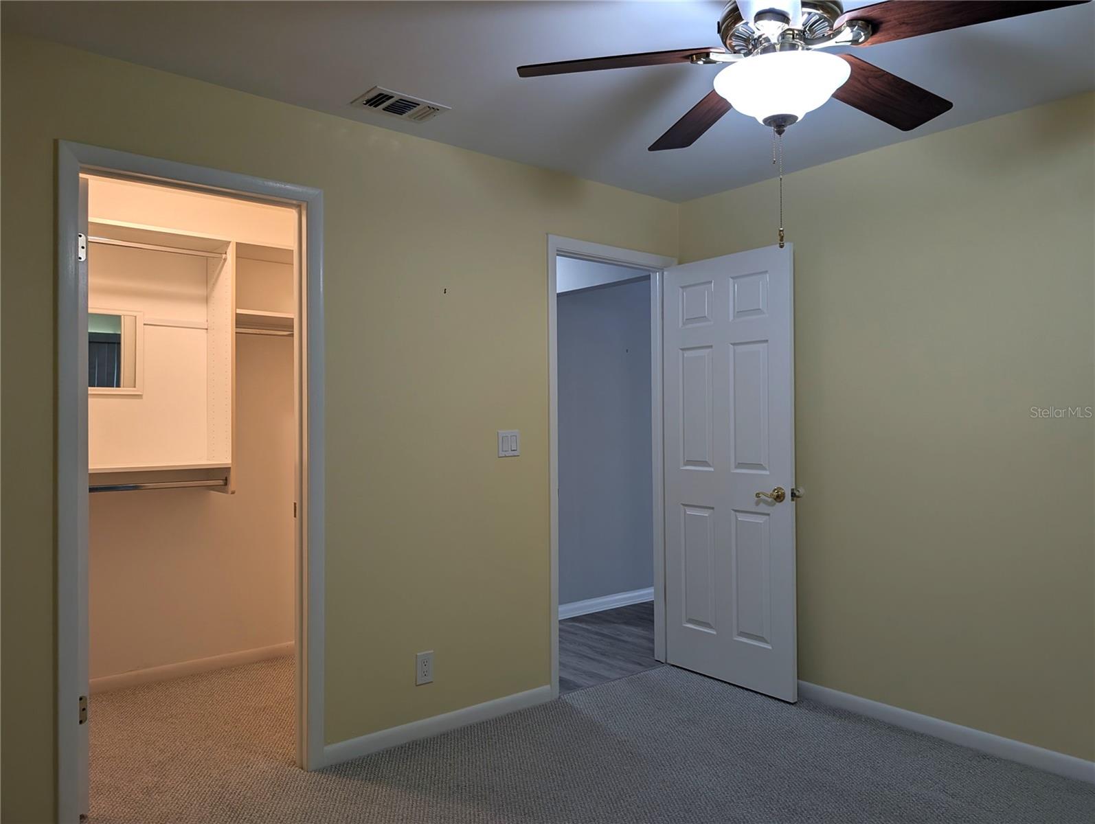 Layout of Guest bedroom...walk-in closet to left and access back to living are upper center.