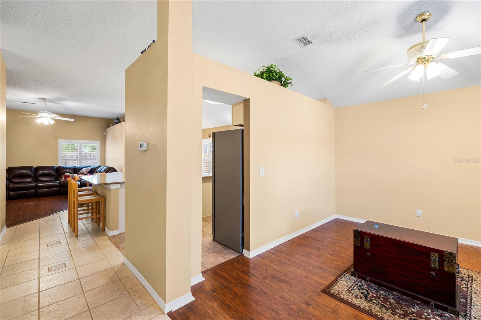 Living room with access to the kitchen!