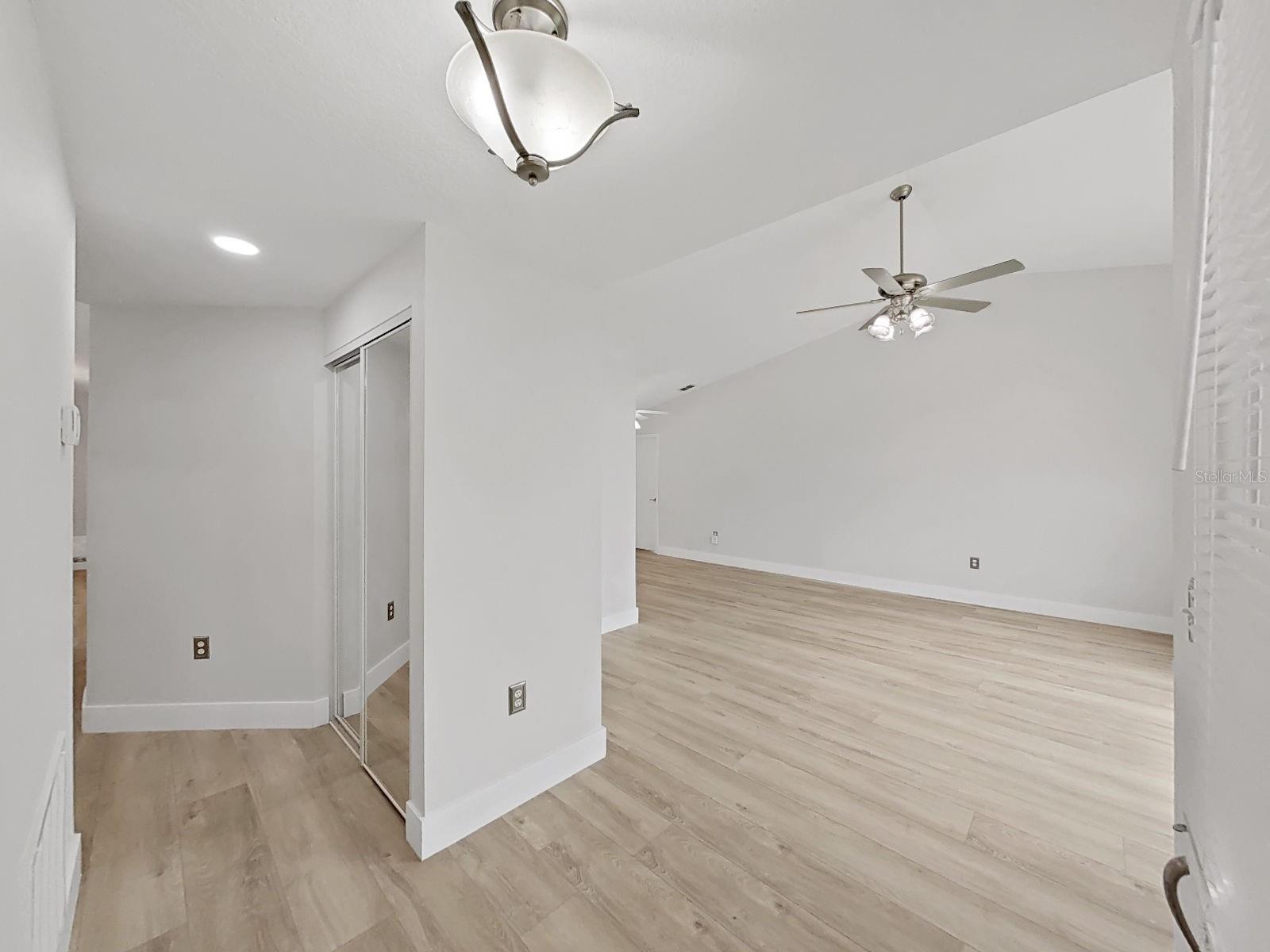 View as you enter the home, living room to the right.