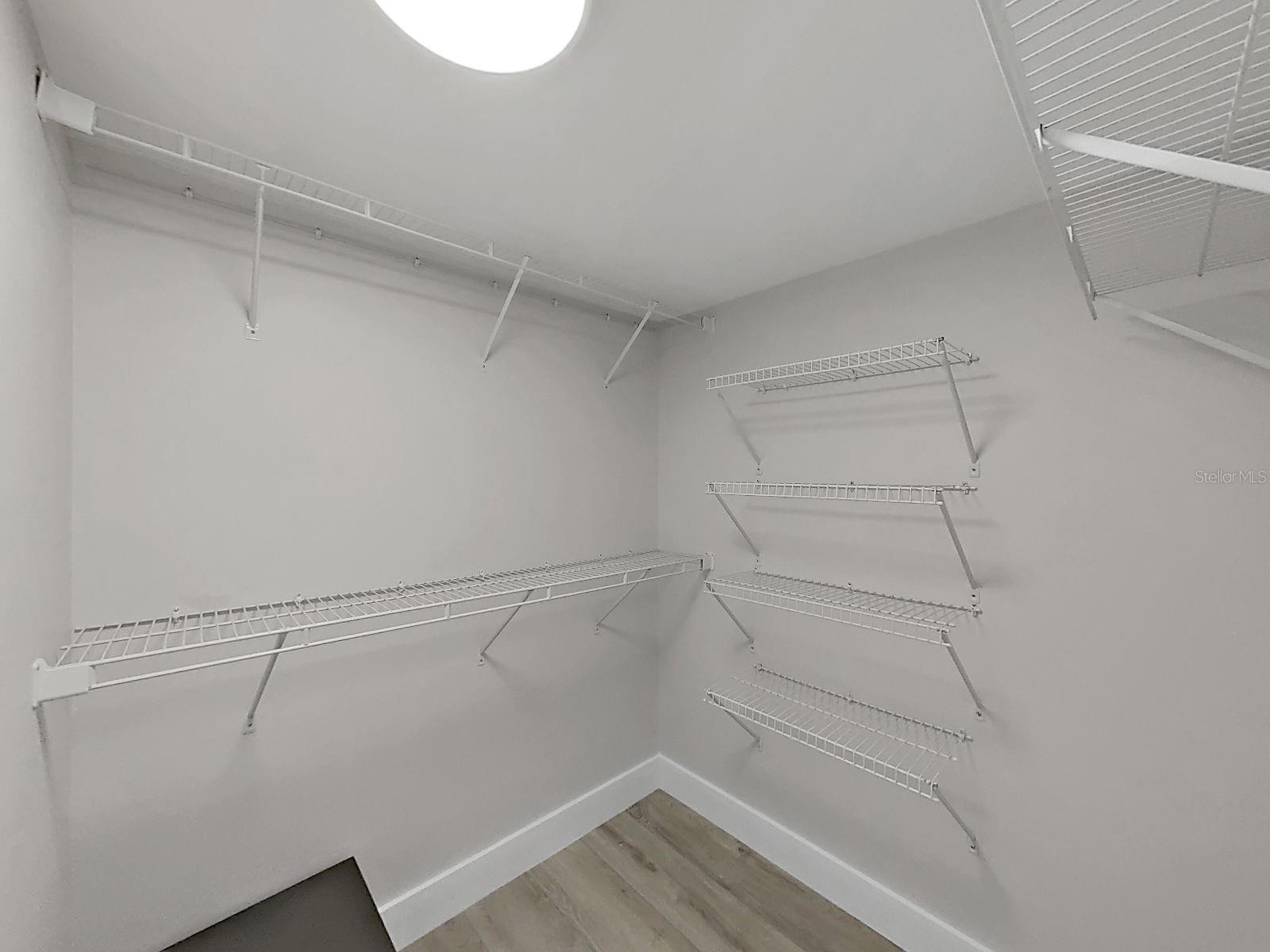 Walk in closets.