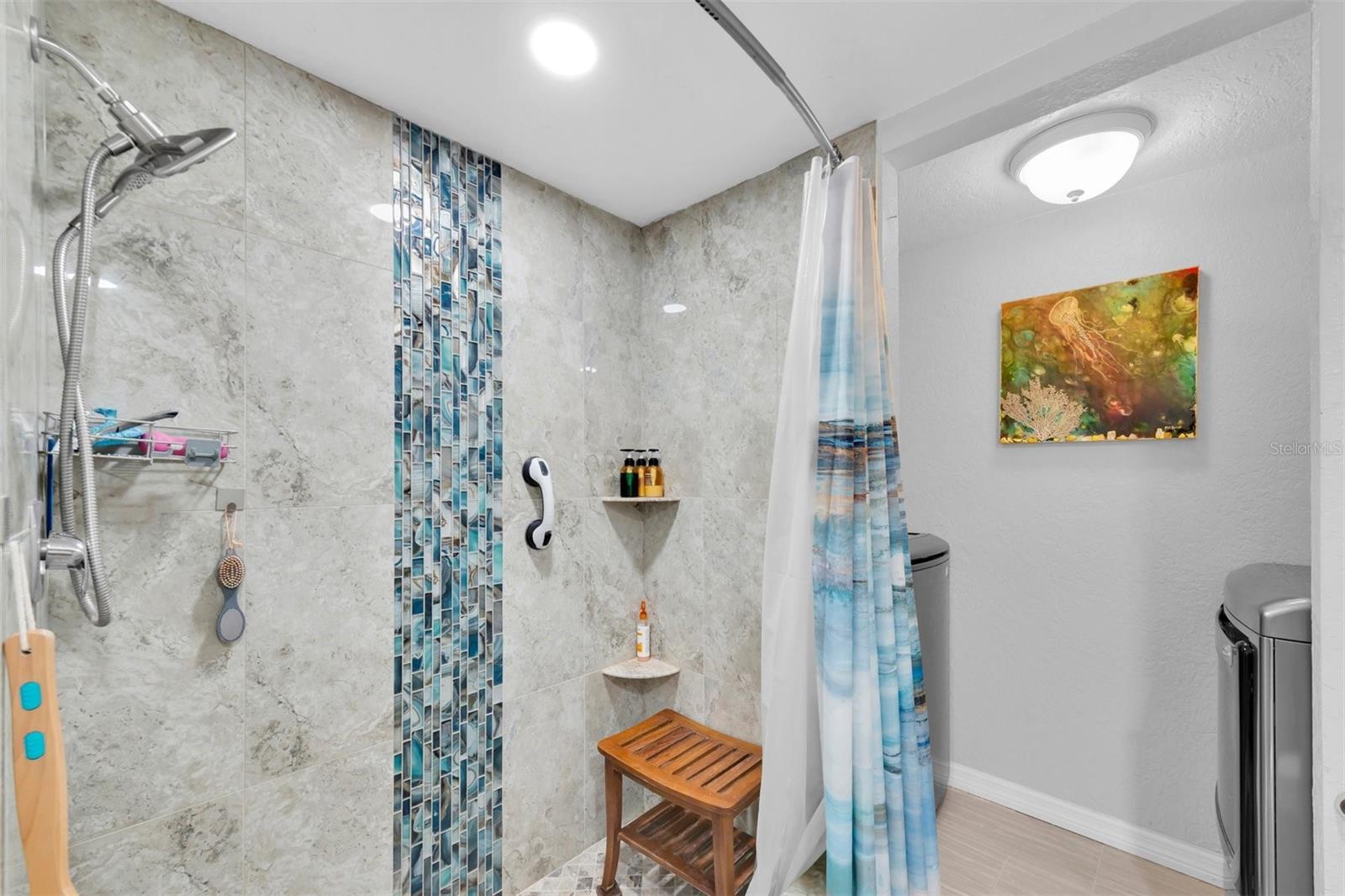 walk in shower downstairs