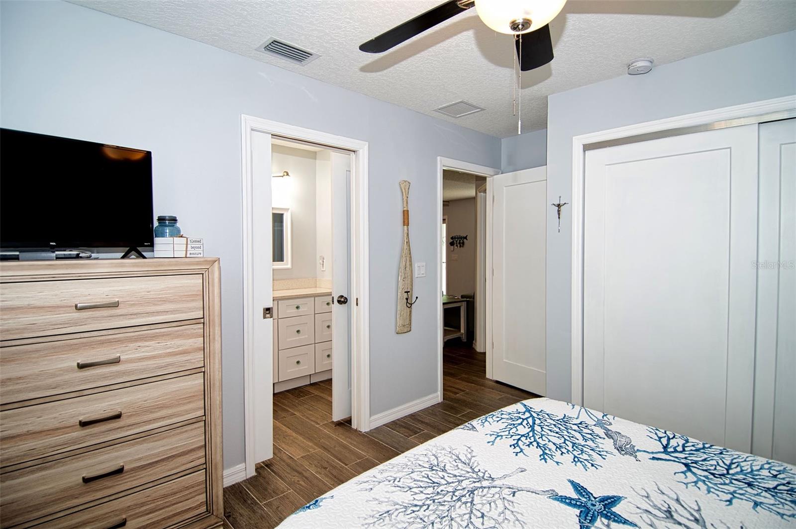 Another view of Master Bedroom with full wall closet and Bath access.