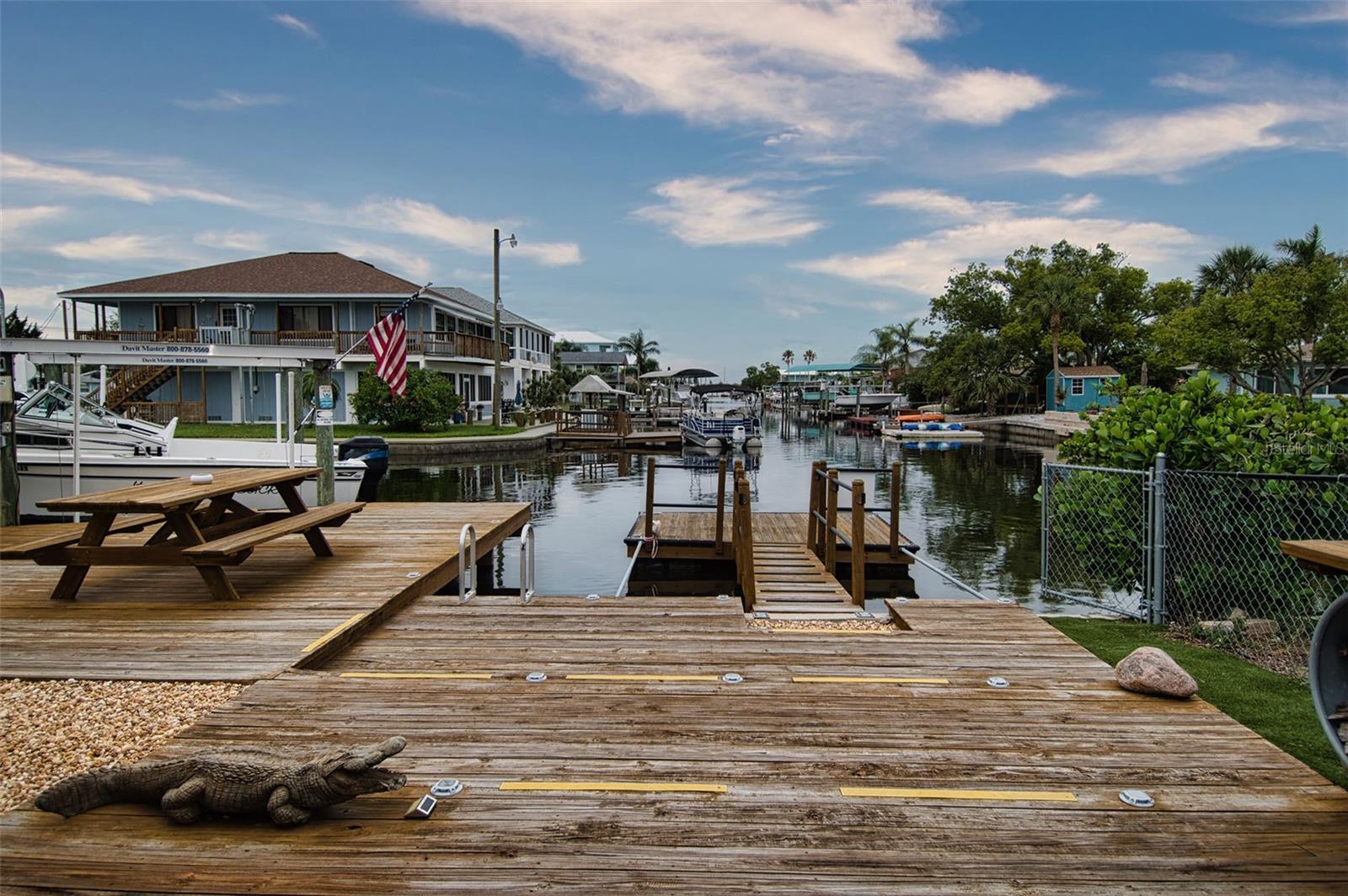 Stationary dock + floating dock.