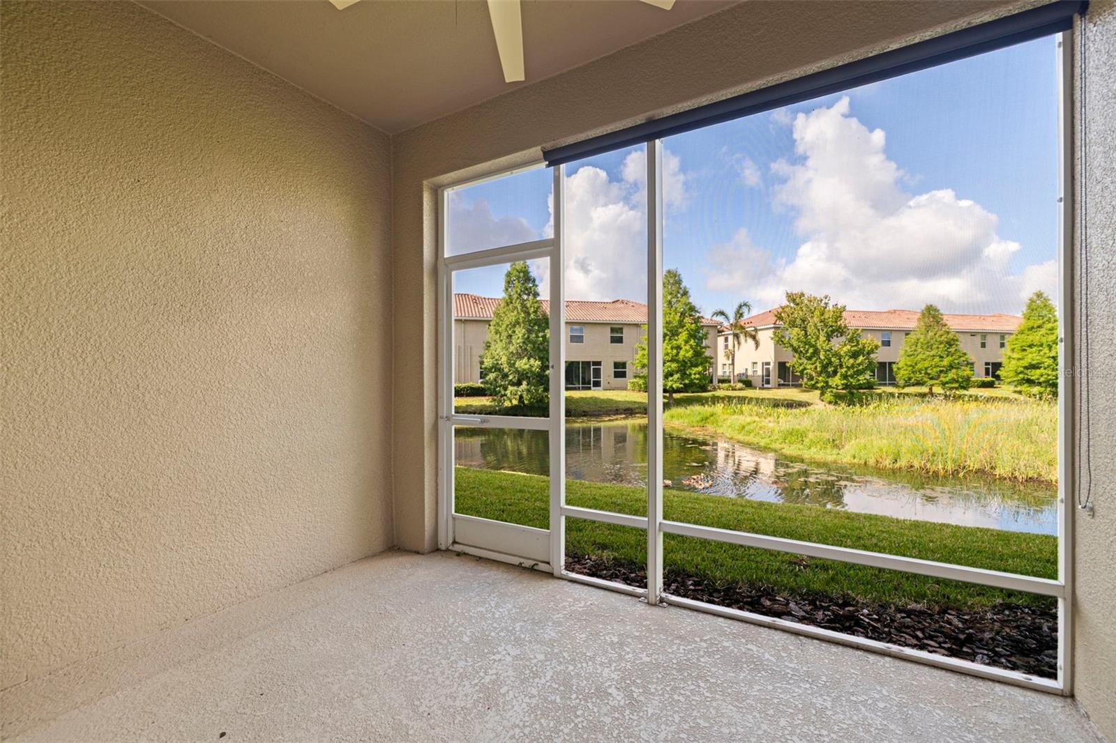 Screened Lanai overlooking pond