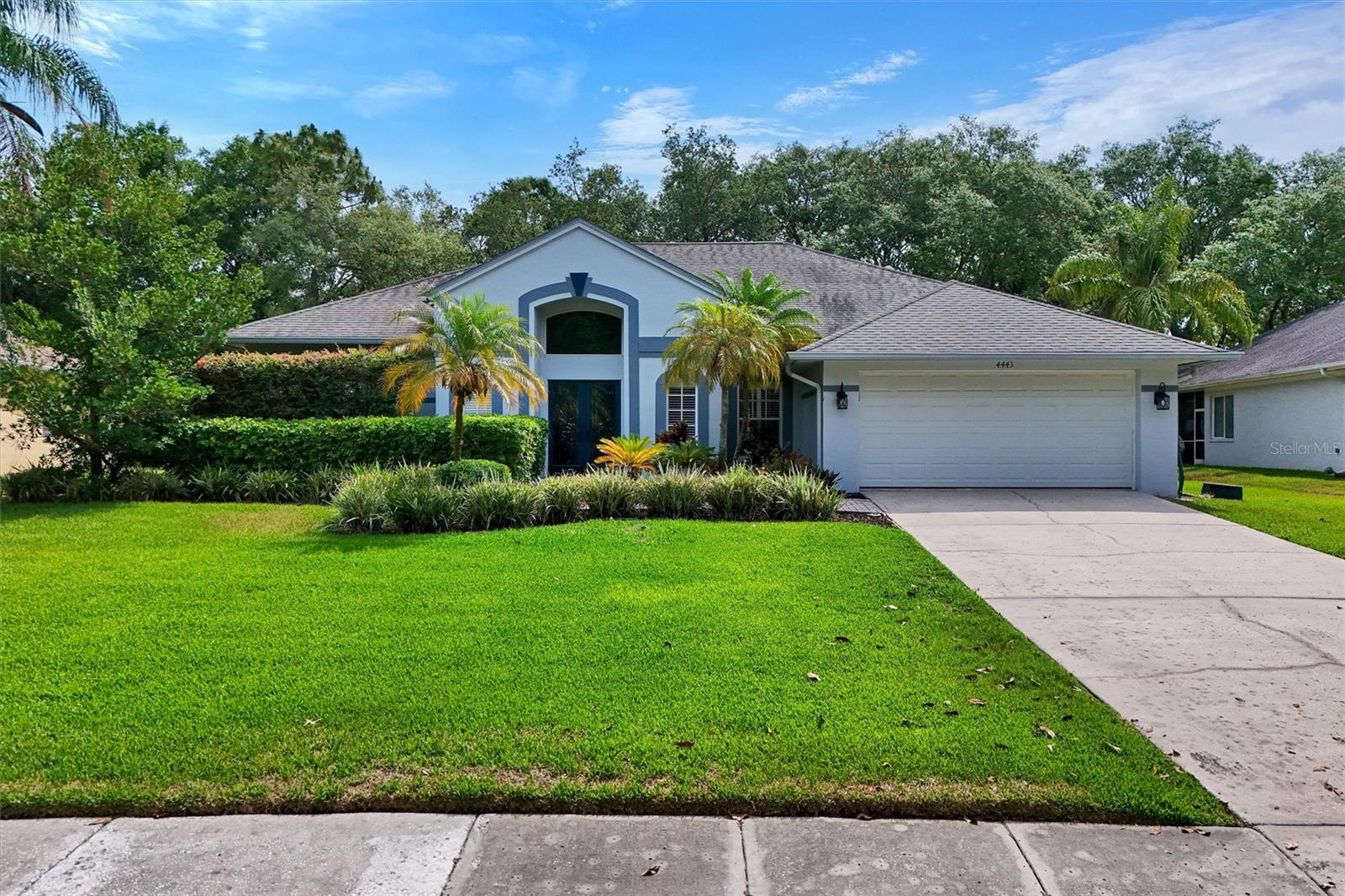 Front view with side walk