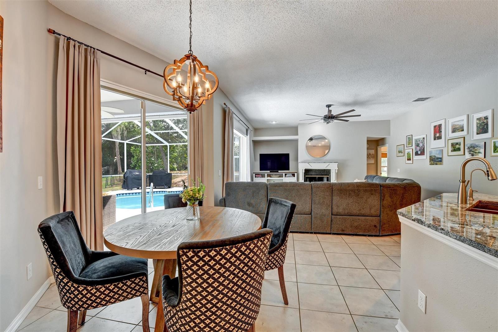 Open Kitchen, Family Room and Family Dining