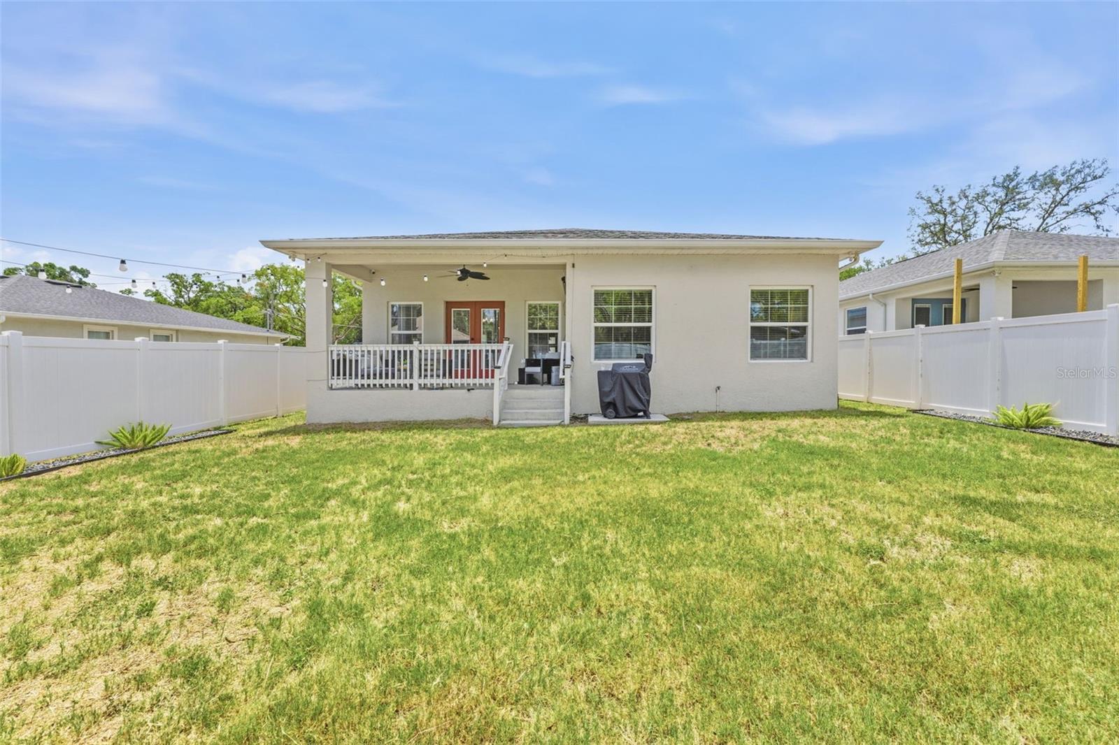 large flat backyard; room for pool