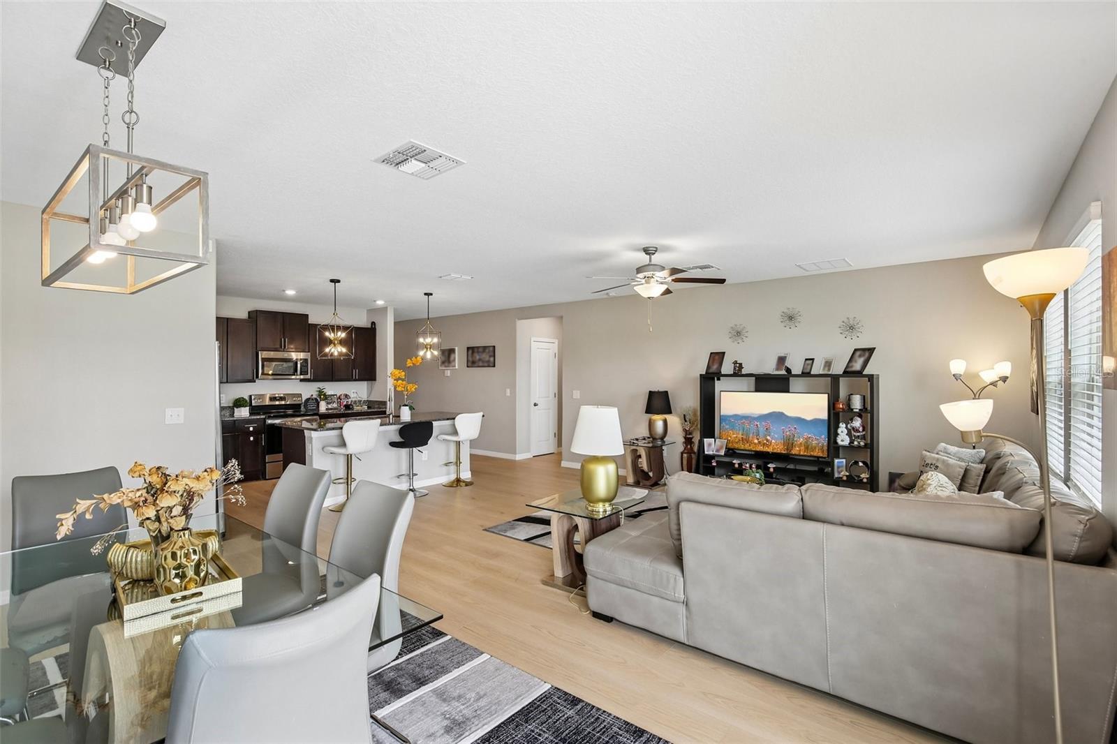 KITCHEN OVER LOOKS LIVING ROOM/DINING ROOM