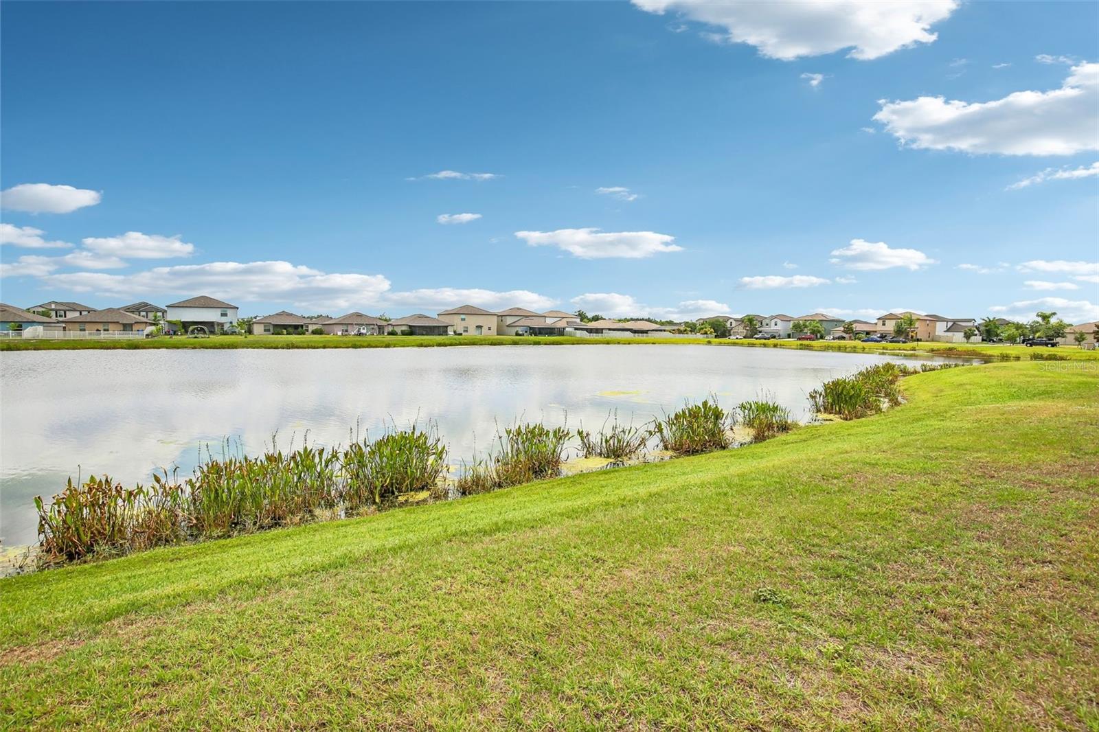 FENCED YARD HAS TRANQUIL POND VIEW
