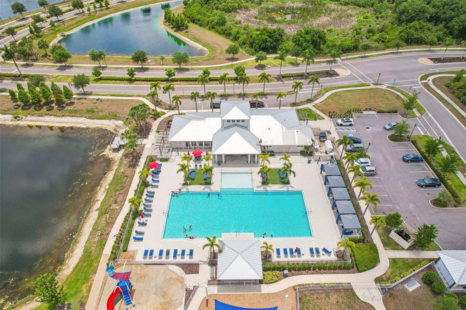 AMENITY AERIAL OVERVIEW OF CLUBHOUSE AND POOL
