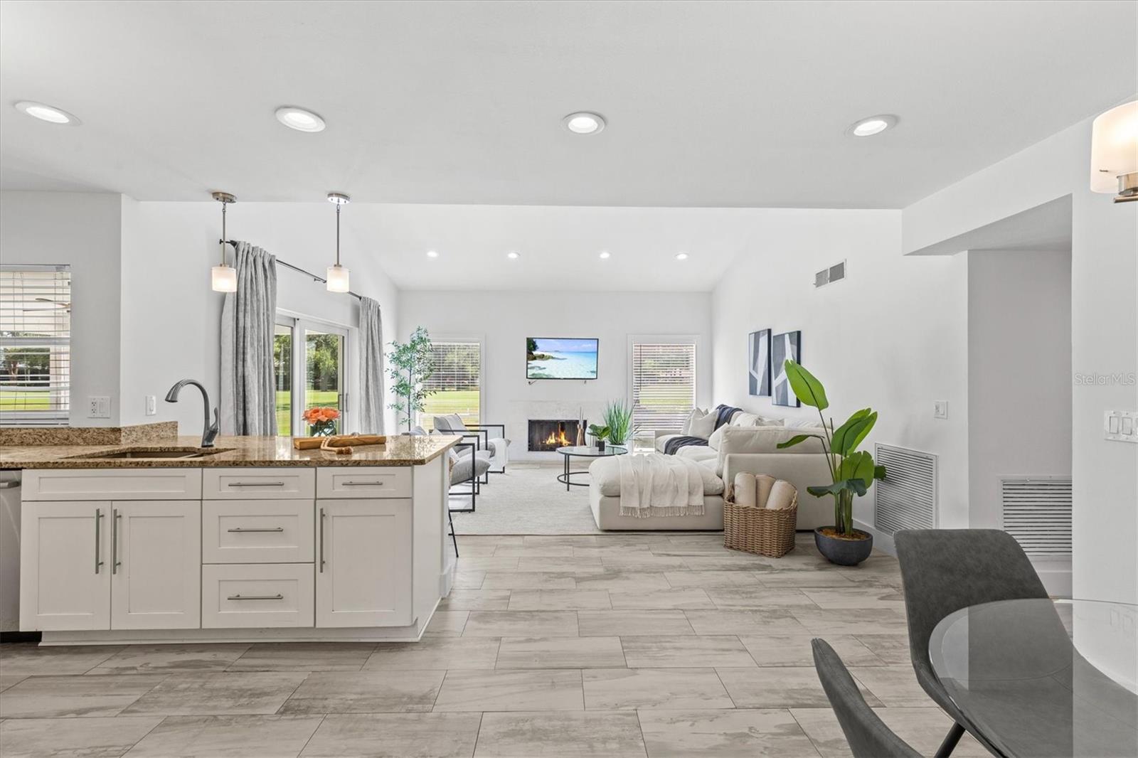 Kitchen looking in to family room