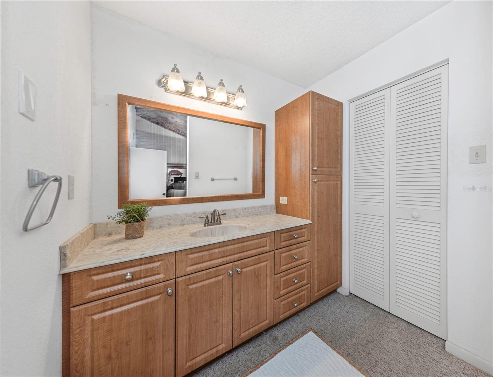 Primary vanity and walk in closet