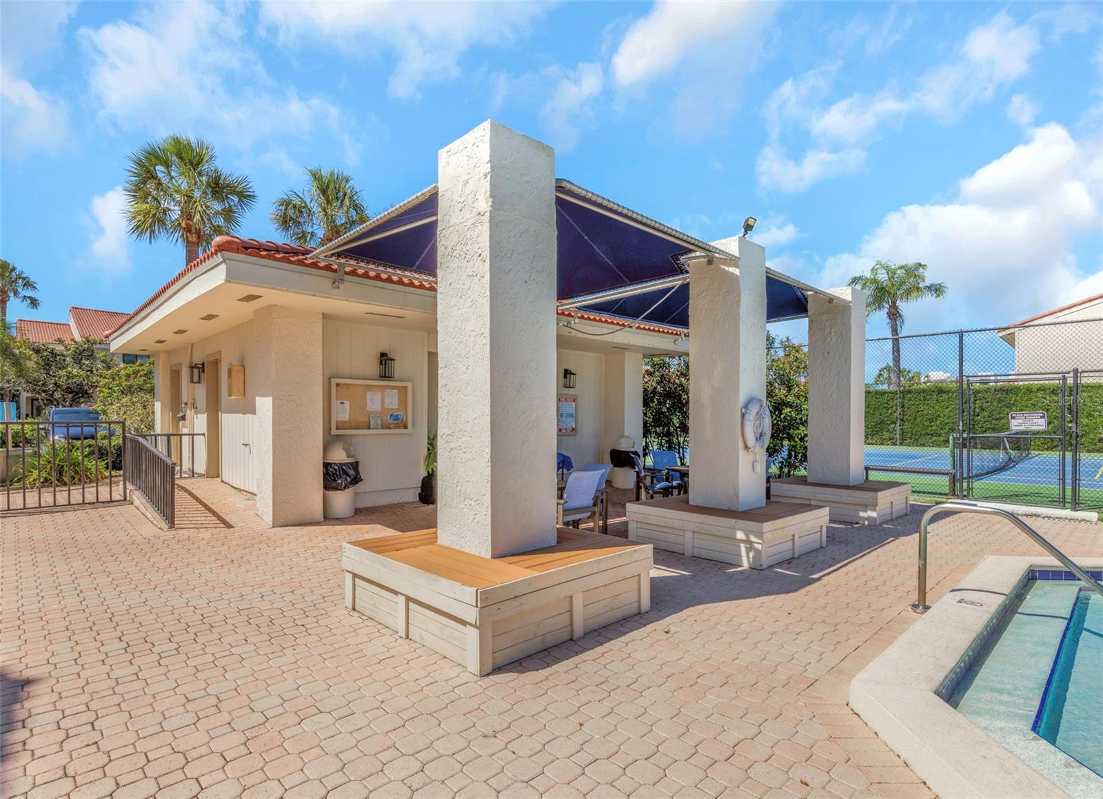 Pool baths and hangout area